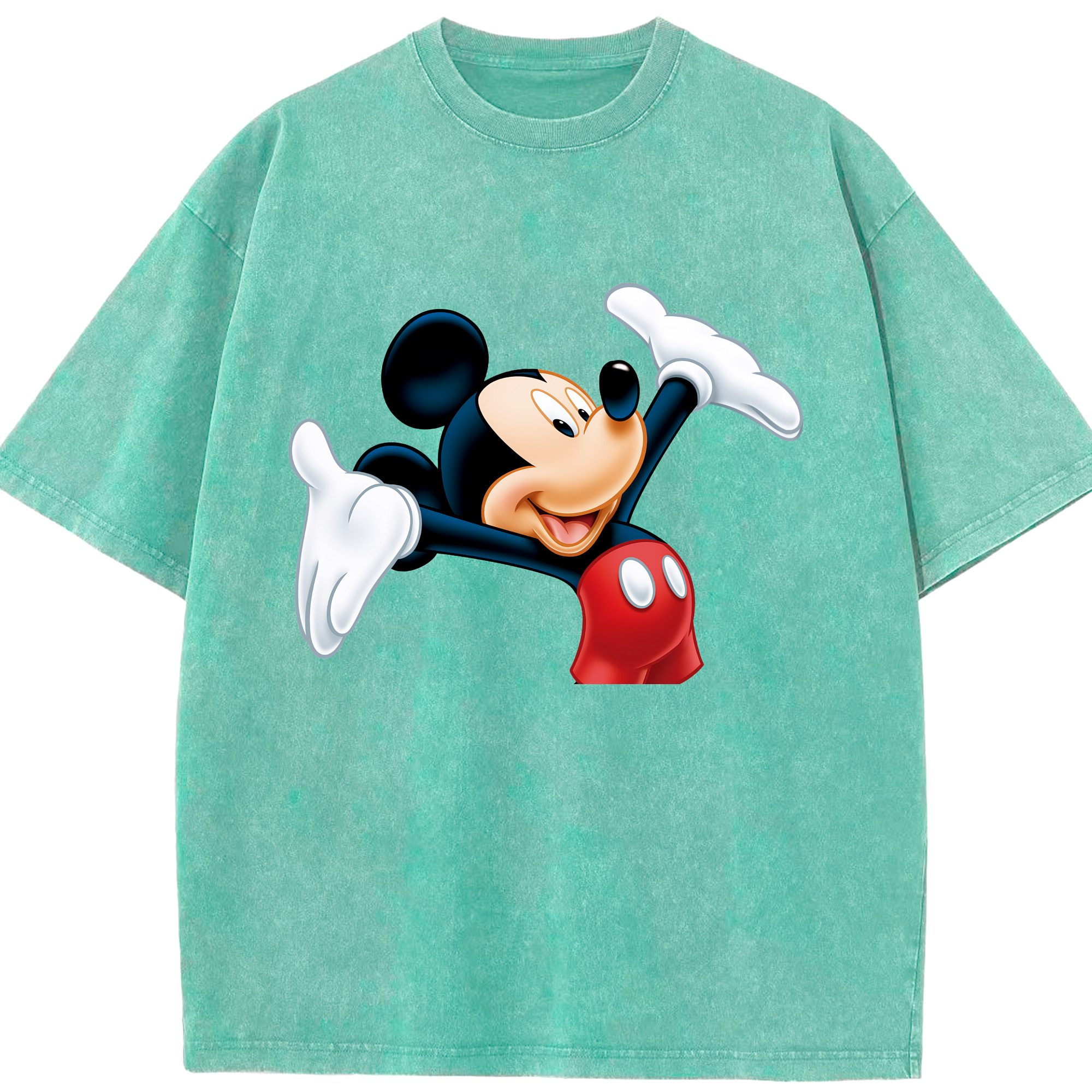 （画像用） ミッキーマウス Mickey Mouse 綿100% ヴィンテージ風 半袖Tシャツ（フロントプリント）